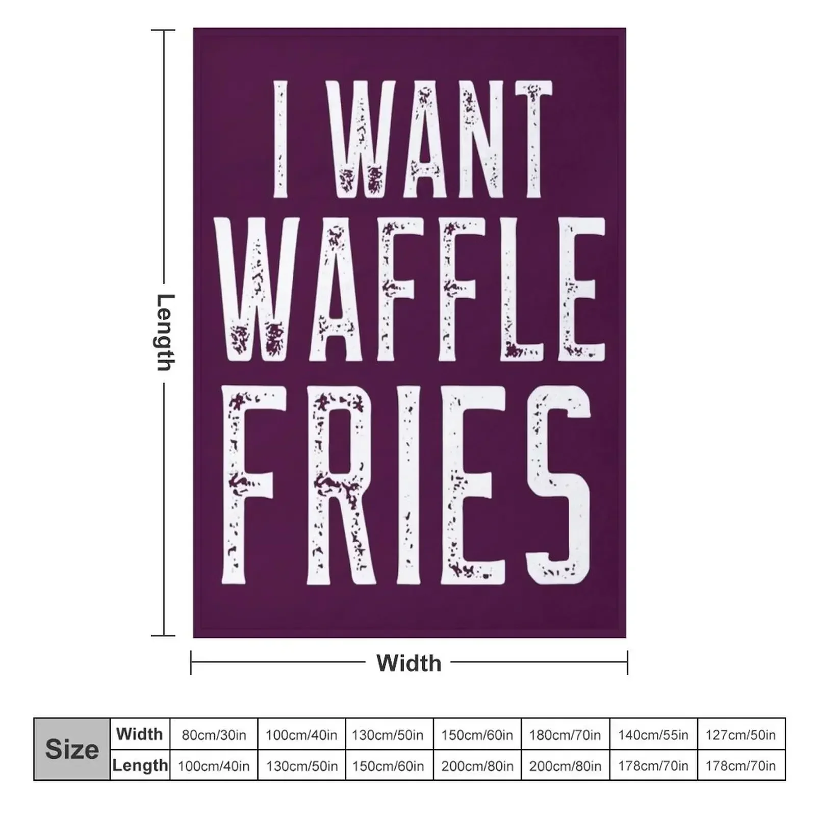 I Want Waffle Fries Throw Blanket Large Plaid on the sofa Plush Soft Plaid Blankets