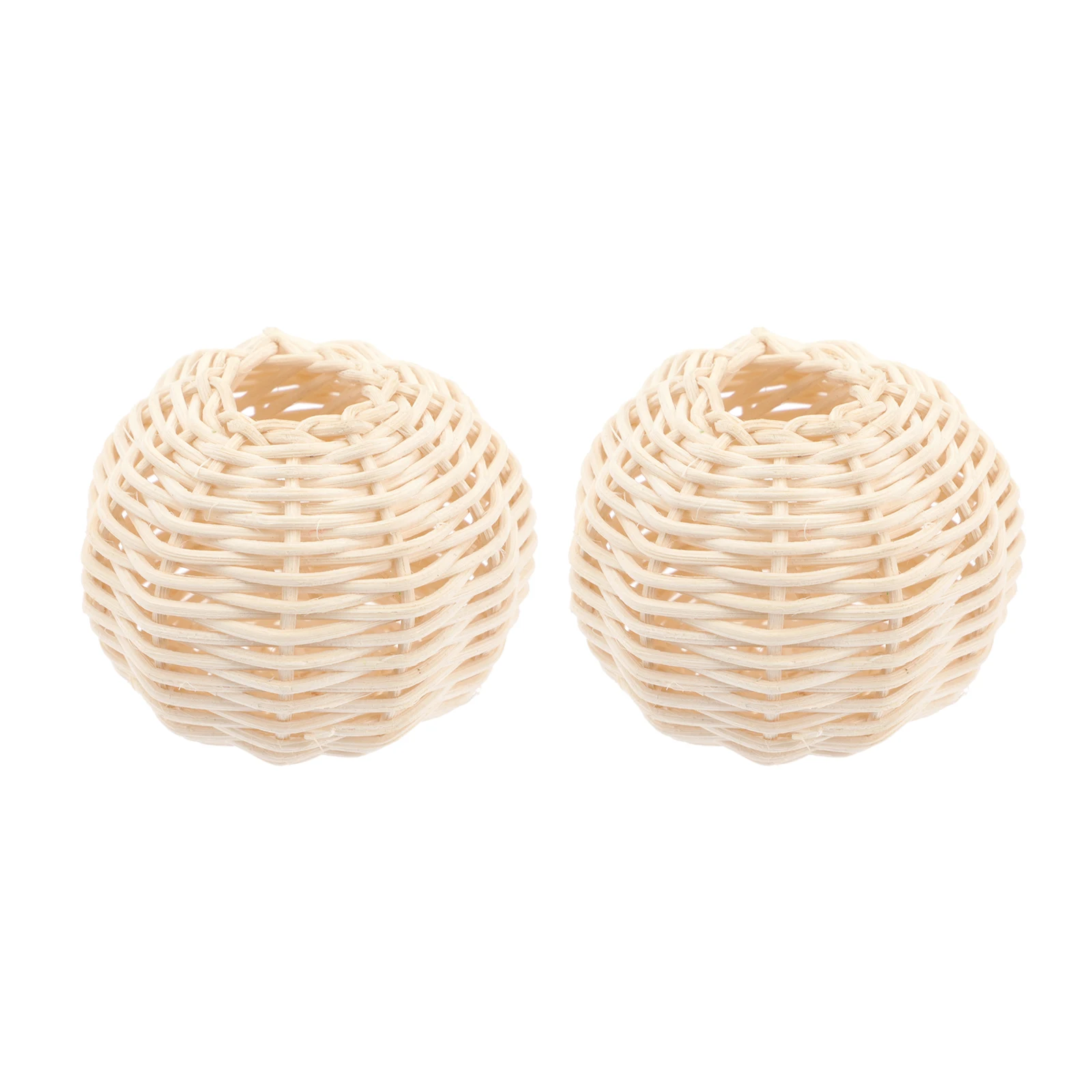 

2Pcs Rattan Woven Lampshade Decor Practical Decorative Lamp Shade Adornment for Kids Room Study Living Room Lampshade Adornment
