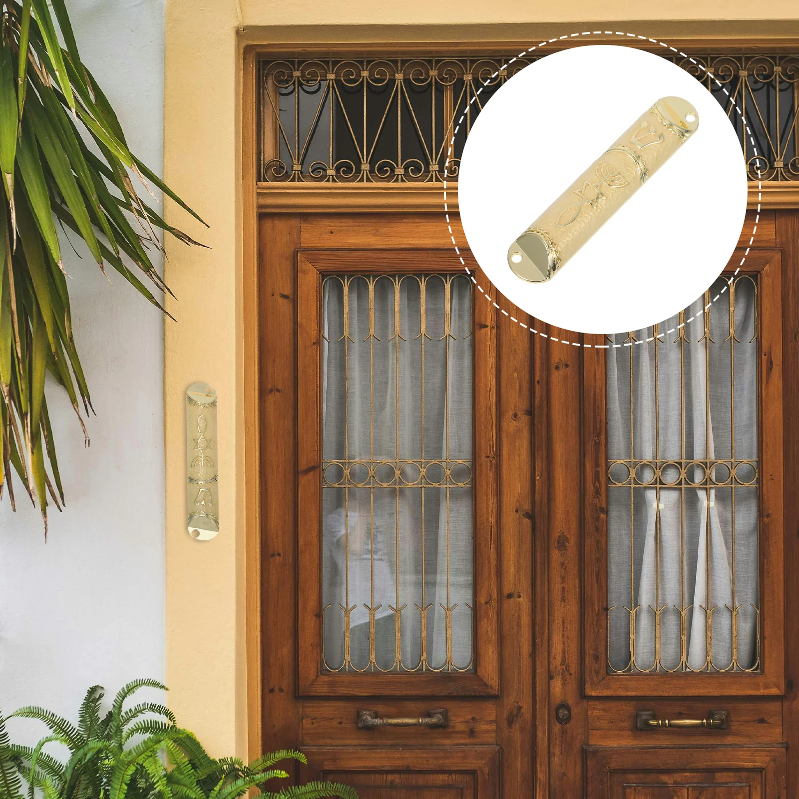 

Metal Mezuzah Scroll Jewish Religious Door Decor Home Handicrafts Mezuzah On Door Frame Smooth Surface Long Term Use