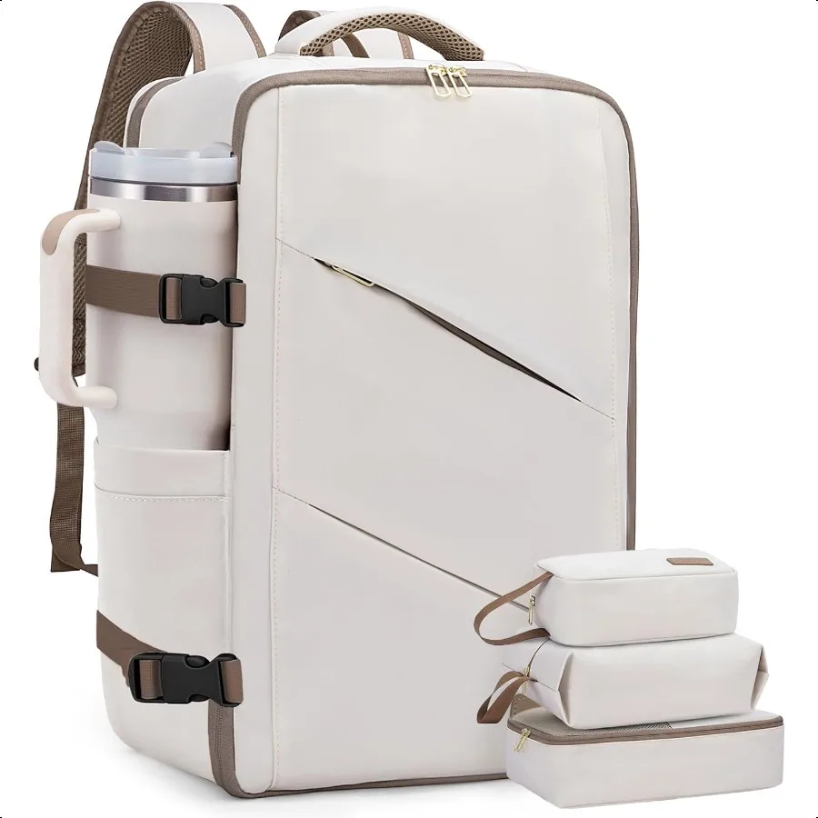 

Travel Carry on Backpack Large 40L Personal Item Travel Bag for Men Women Flight Appd with 3 Packing Cubes Suitcase Water Resis