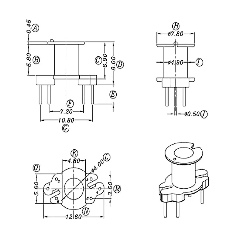 

RM4 ferrite core PC44 material and bobbin Vertical 3+3 pins +clip 20sets/lot