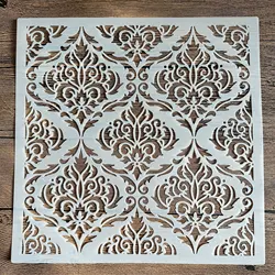 30 * 30cm DIY stencil painting template retro flower pattern model wax paper tile wall floor furniture decorative mold mandala