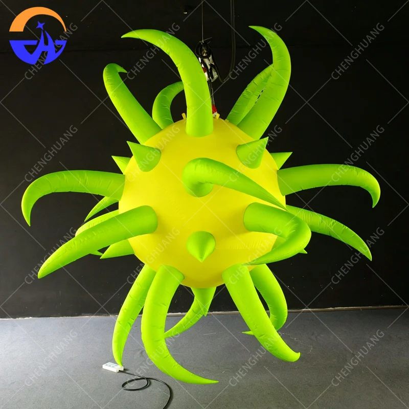 Hanging Inflatable Spiky Ball Explosion Star Model Advertising Inflatable prop for Night Club bar Party Decor