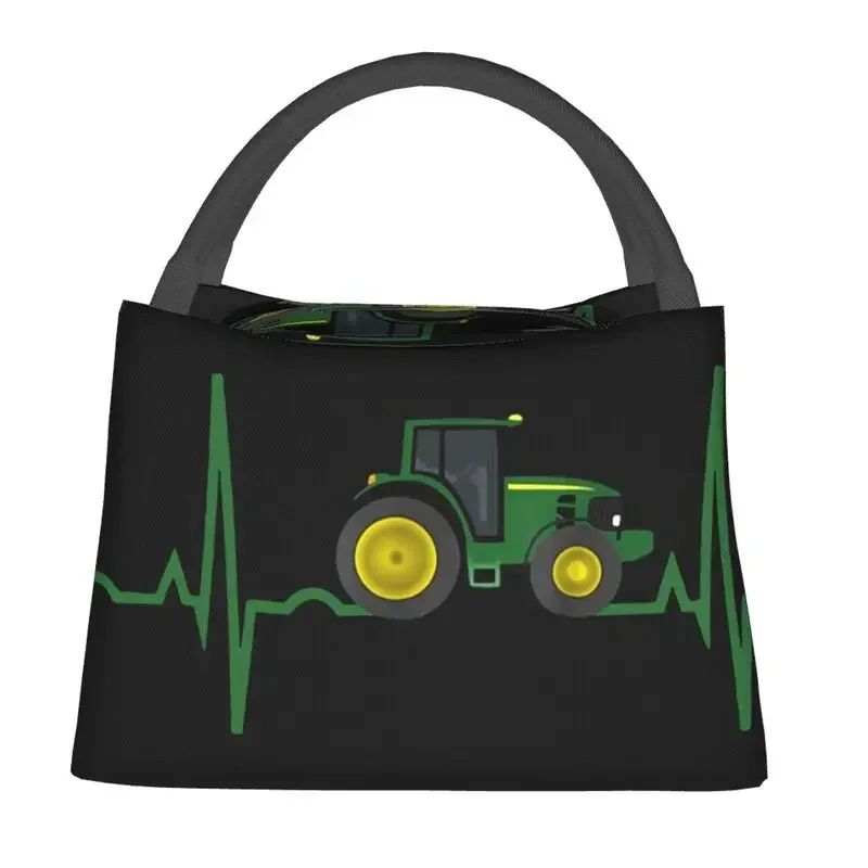 Tractor Heartbeat Insulated Lunch Bags for Outdoor Picnic Waterproof Thermal Cooler Lunch Box Women