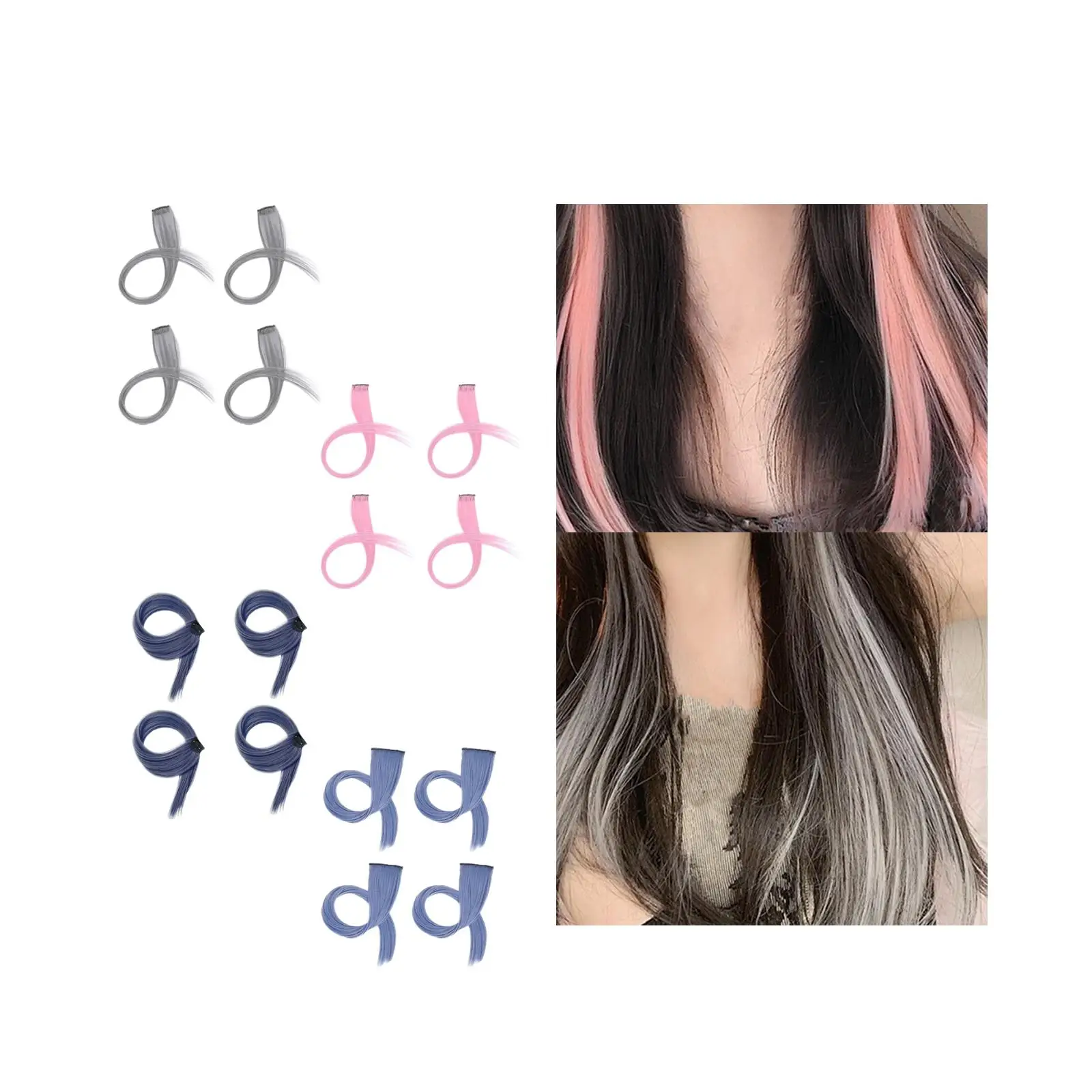 4 Stuks Hangende Oor Geverfde Pruiken Clip In Hair Extensions Naadloos Voor Vrouwen Lang Steil Haar Pruiken Enkele Kleur Pruiken Voor Feest