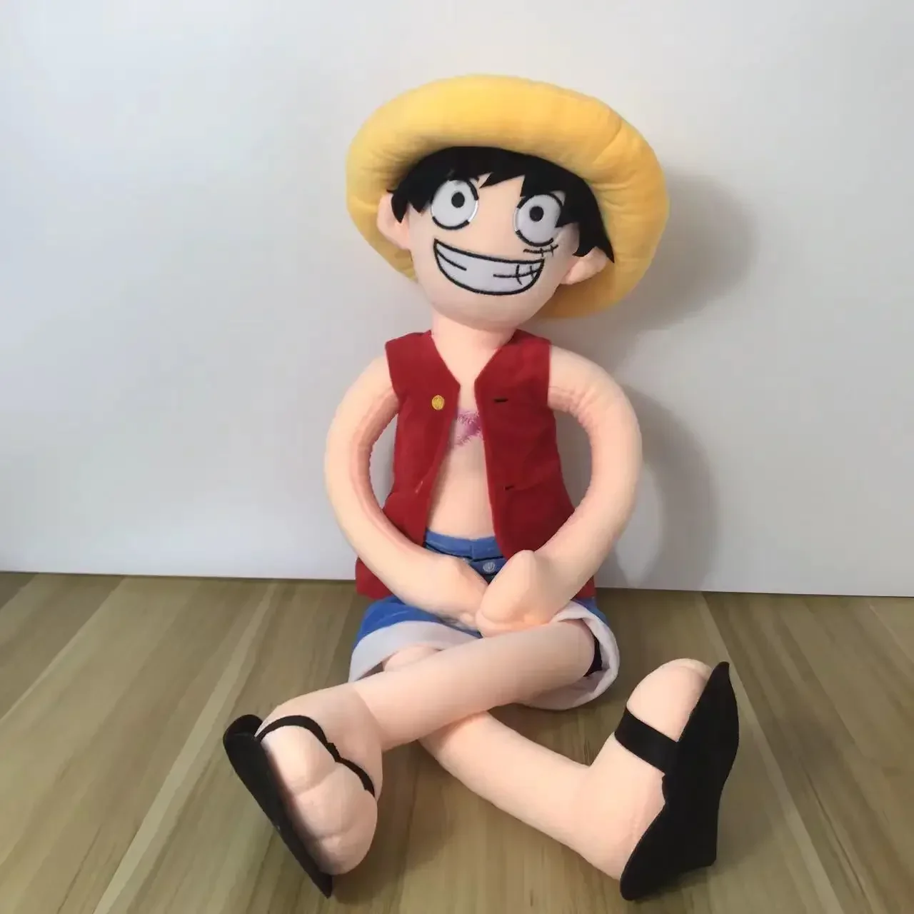 VIP ขนาดใหญ่ 85 ซม.ONE PIECE Luffy Plush Suffed ตุ๊กตาของเล่นตุ๊กตาเด็กเพื่อนผ้าฝ้ายนุ่มรุ่น Bed Hold หมอนตกแต่งบ้านเด็ก/ของขวัญเด็ก