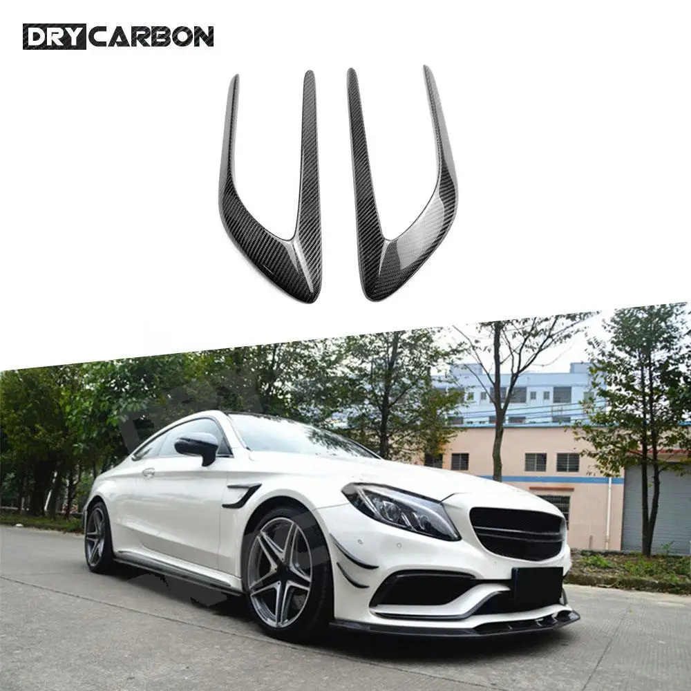 

for Mercedes Benz W205 C200 C260 C300 C63 AMG Coupe 2015 2016 2017 Carbon Fiber Side Bumper Trims Fender Vents FRP Accessories