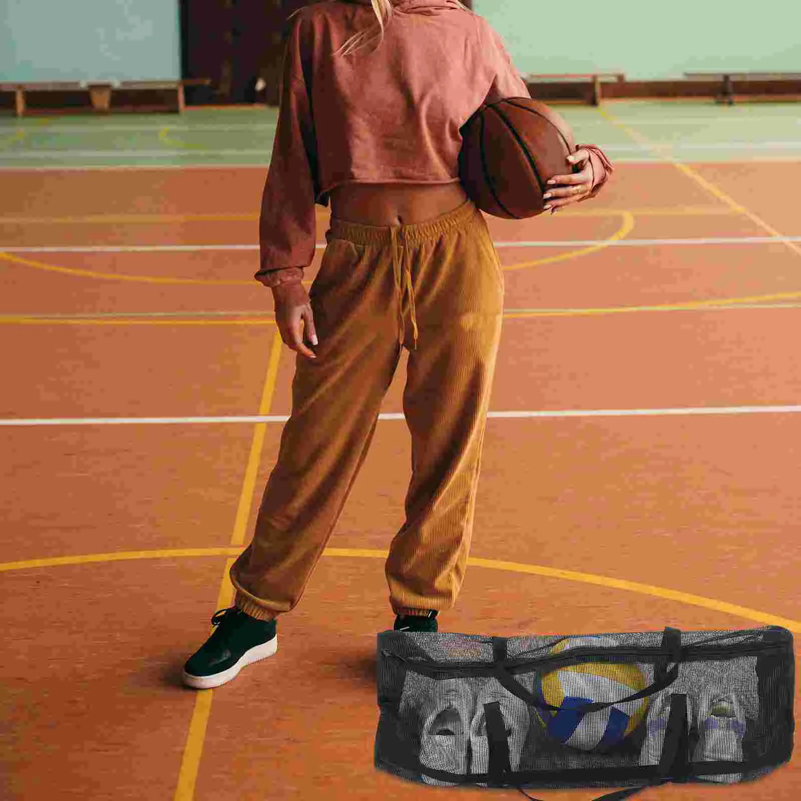 

Basketball Duffel Bag Duffle Carry Large Volleyball Training Equipment Shoulder Pvc