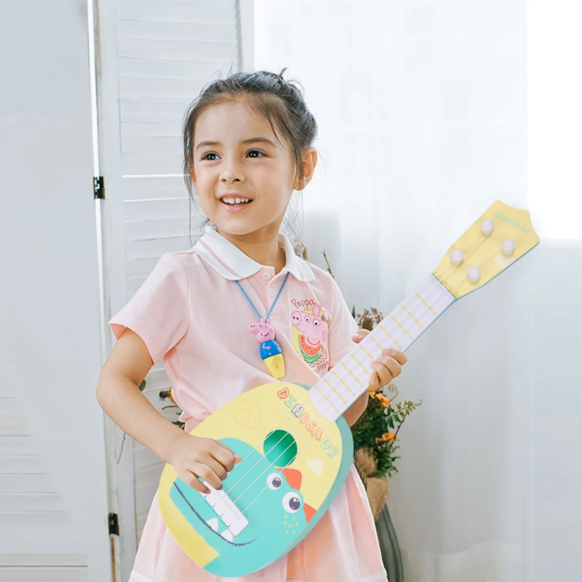 Gitarrenspielzeug für Kinder im Vintage-Stil, akustisches Tier, Gehirnentwicklung, Musikinstrument für Kinder im Vorschulalter