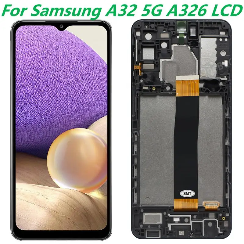 

Original 6.5 For Samsung Galaxy A32 5G A326 With Frame Touch Screen Digitizer For Samsung A32 5G SM-A326B LCD Replacement part