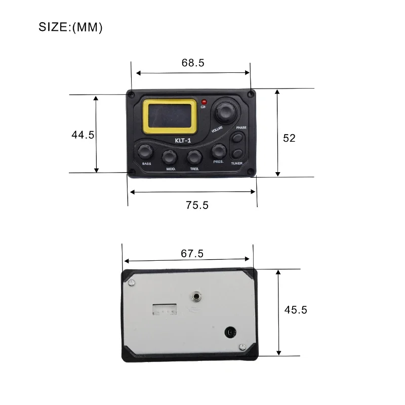 4 Band KLT-1 Acoustic Guitar Bass EQ Equalizer with Digital Procedding Tuner Guitar Pickup