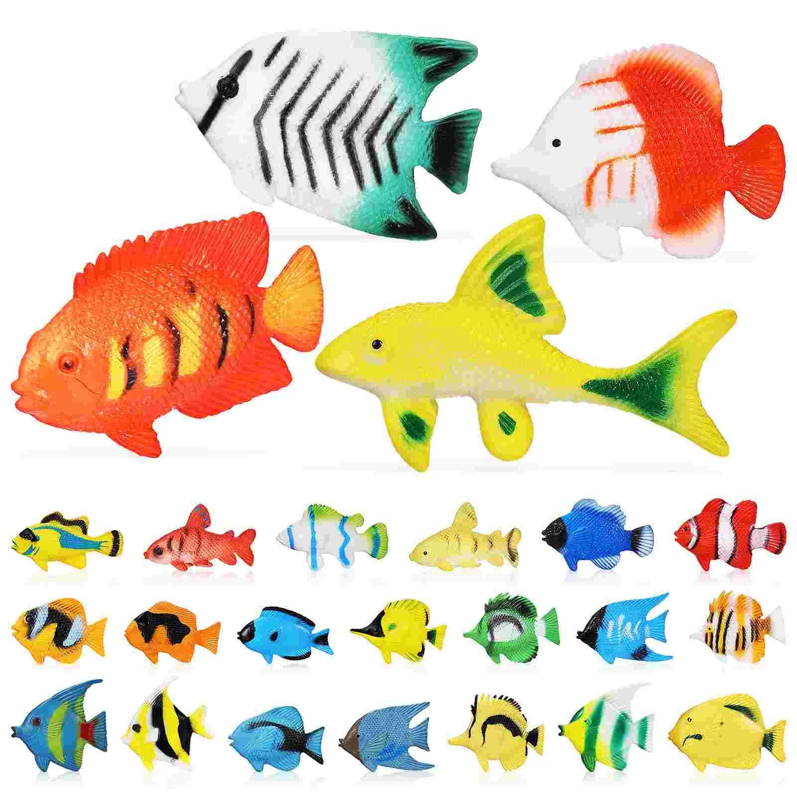 

24 Pcs Ocean Fish Educational Toys Tropical Model Kids Animal Craft Decorations Plastic Figures Child