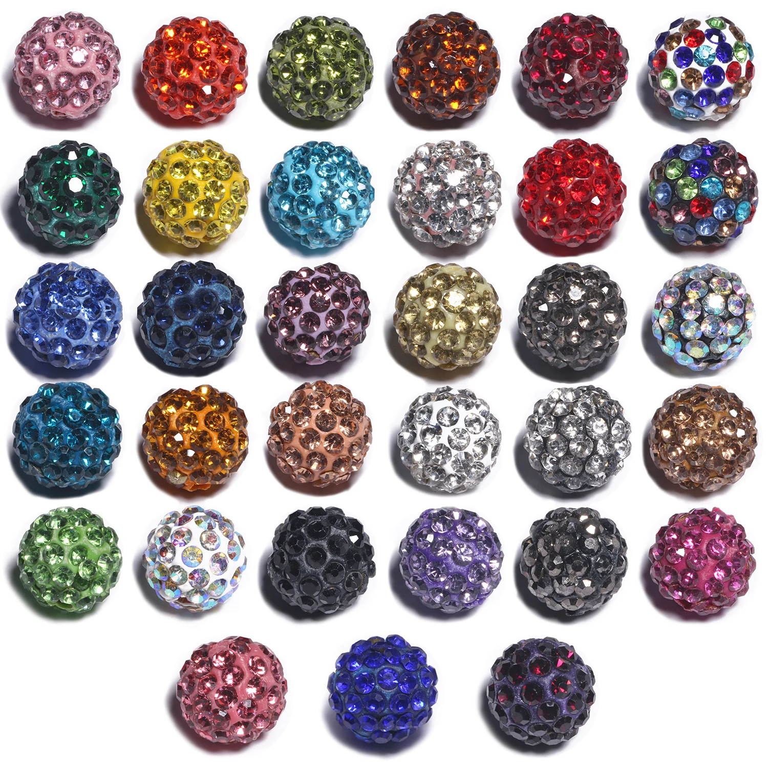 6 8 10mm Big Hole Crystal Clay Spacer Beads Shambhala Micro Pave Rhinestone Ball Beads for Jewelry Making DIY Bracelet Earrings