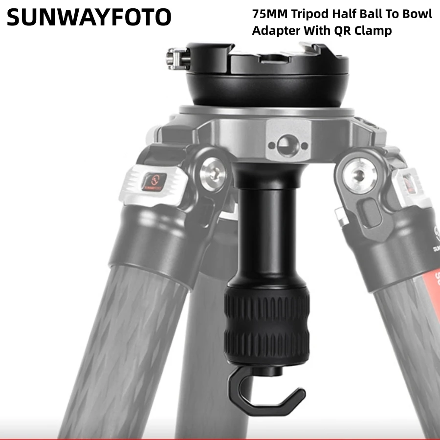 

SUNWAYFOTO 75MM/3" Tripod Bowl Adapter With QR Clamp Clamp Half Ball To Bowl TA-75LC