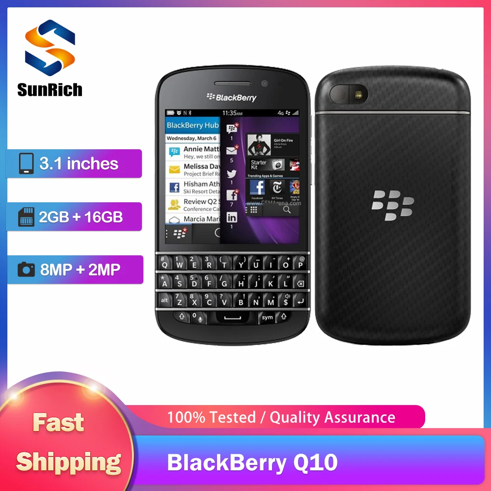 Original Blackberry Q10 4G Mobile Phone 3.1