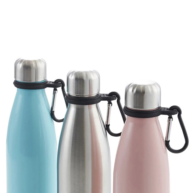 

4 Pcs Portable Water Bottle Carrying Holder Silicone Hanging Buckle Secure Water Bottle Holder with Carabiner Belt Clip