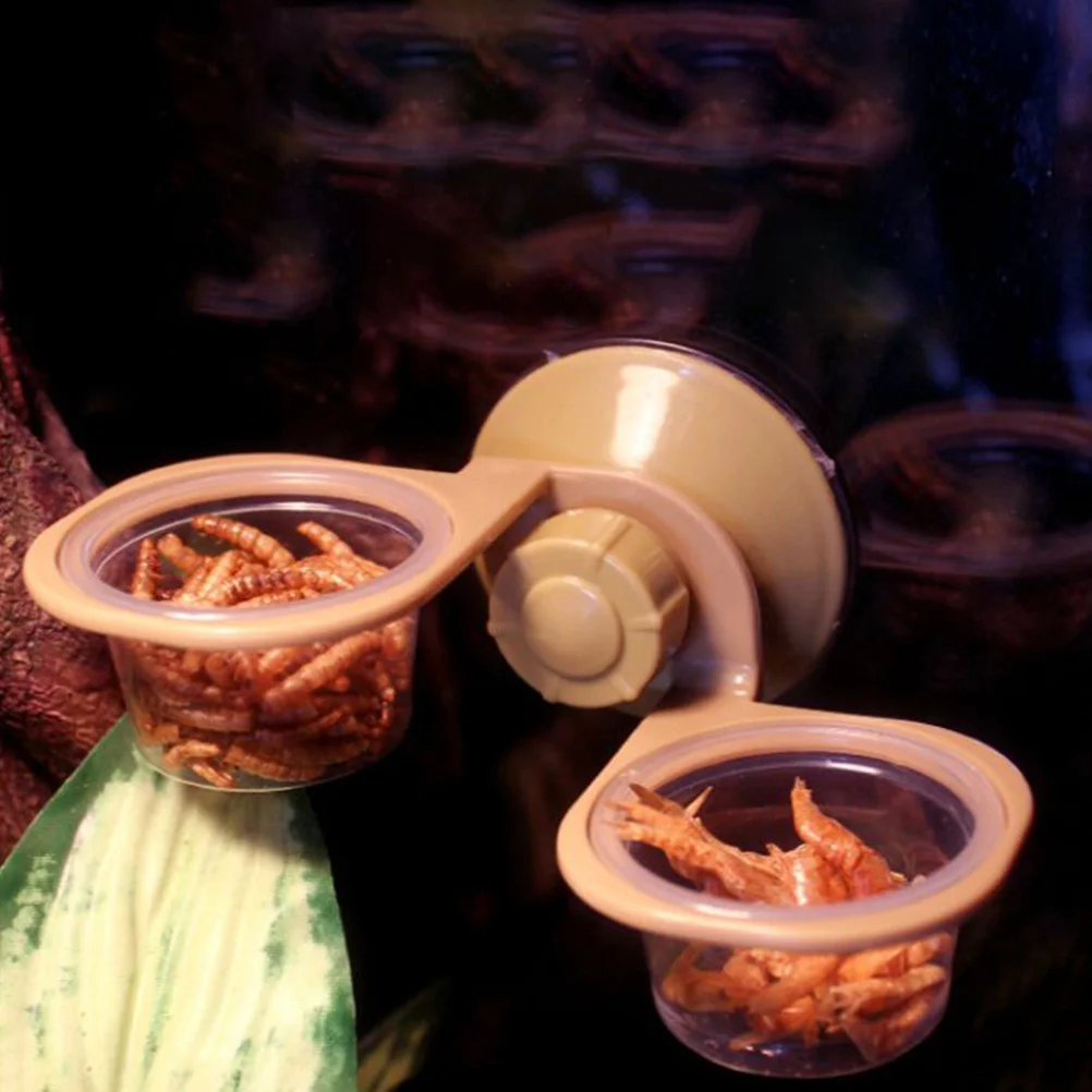 

2Pcs Automatic Reptile Feeding Bowls Hanging Wall-Mounted Food Water Dish for Lizard Turtle Turtle Food Feeder