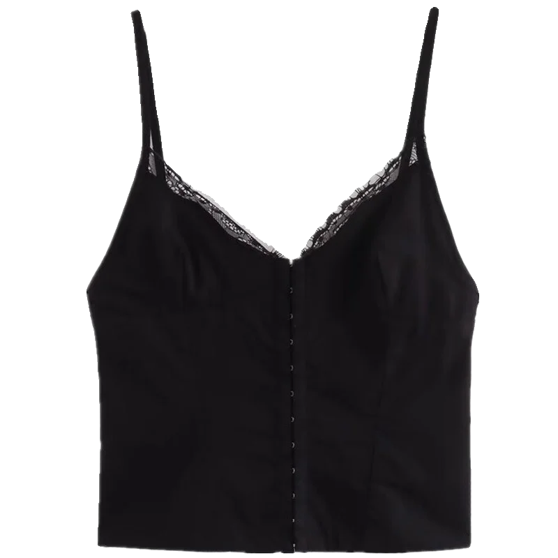 2024년 여름 여성용 다용도 실크 레이스 바디콘 크롭탑 패셔너블 다용도 숏 길이 기타 소재 00%