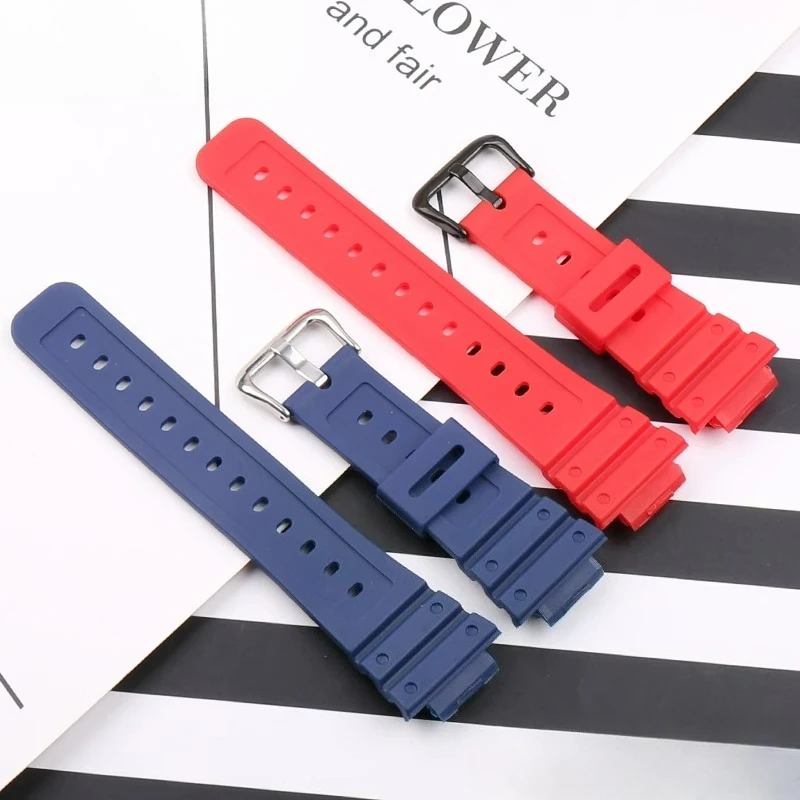 Pulsera de reloj de resina para Casio G-SHOCK GW-M5610 G5600E DW5600 hebilla especial rojo azul caqui negro longitud ajustable borde convexo