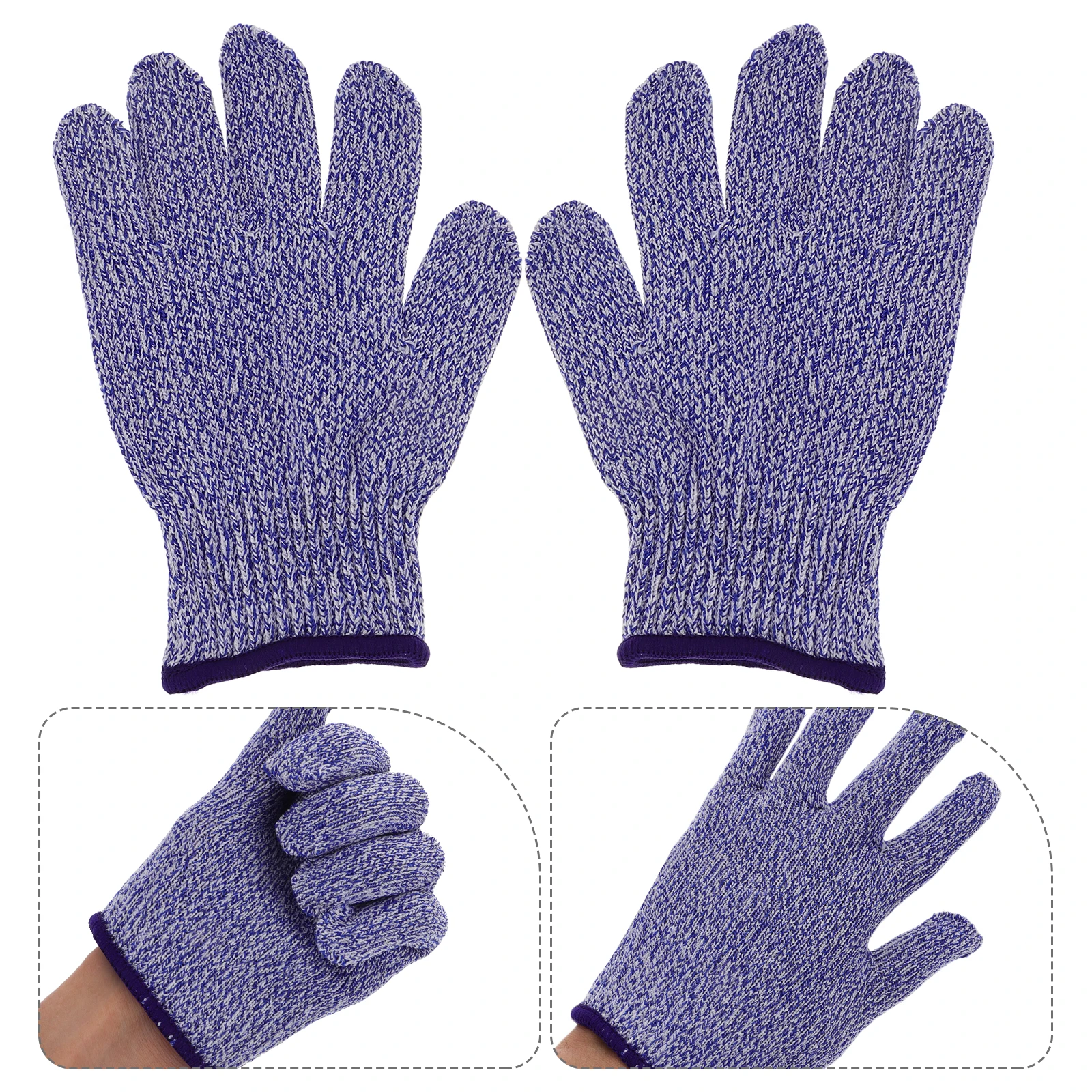 

1 Pair Level 5 Cut Resistant Gloves Protective Kitchen Safety Anti-Cutting Hand Gear For Slicing Peeling Chopping Blue Size