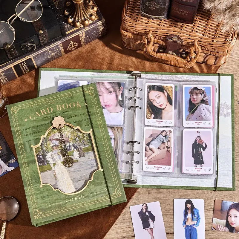 Yiwi A5 Vintage hollowed 3D kpop photo album Card Collect book 3 inch photo album 6 Hole loose Leaf Binder