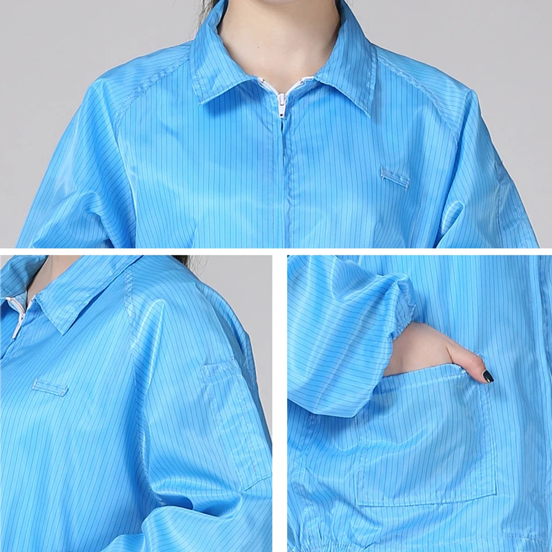 Vestiti antistatici e vestiti per camera bianca vestiti da lavoro giacca ESD vestiti colore blu (senza pantaloni)