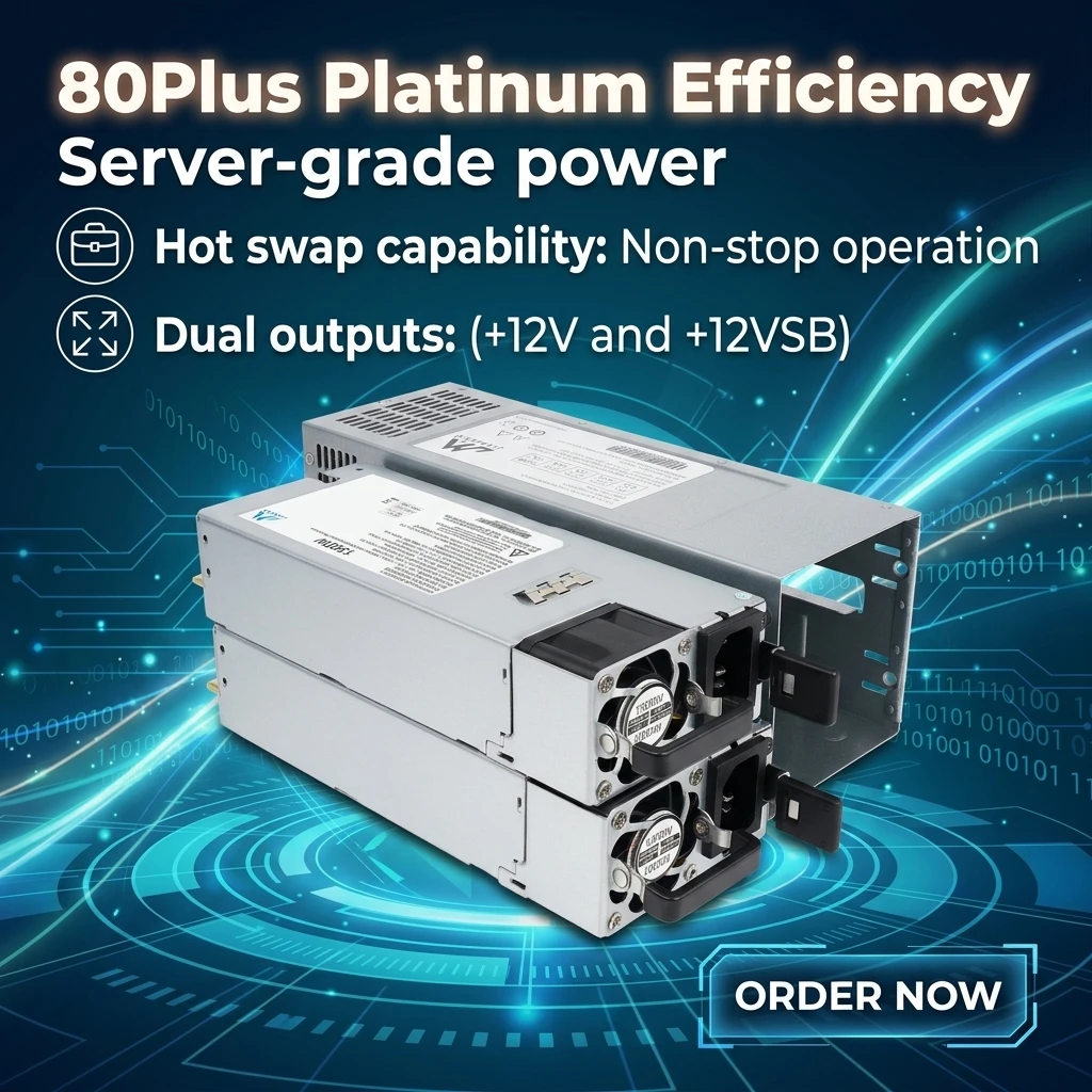 CRPS 1300W 1+1 Redundant 2U Server Power Supply 80Plus Platinum Hot-Swap 12V OEM/ODM