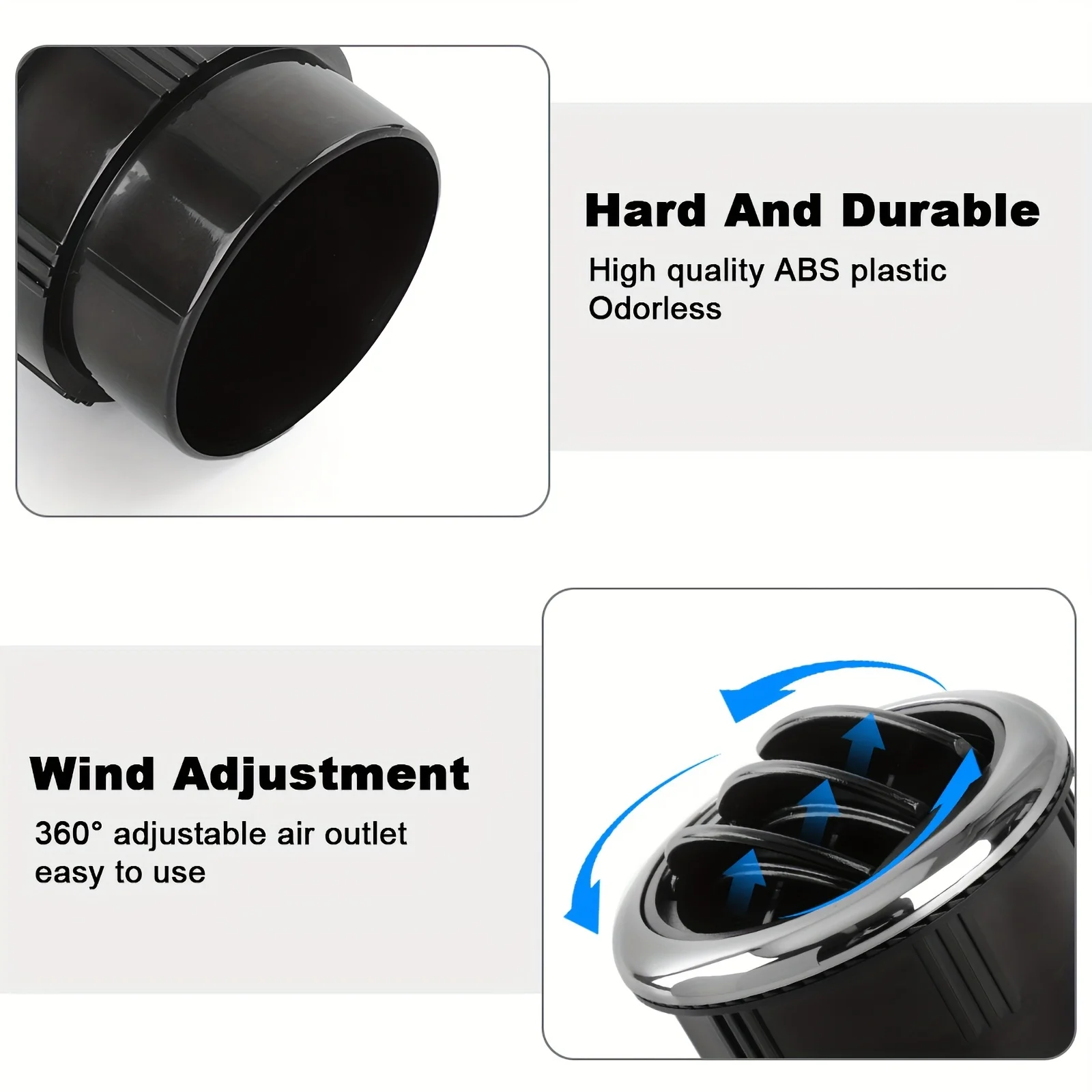 Universal Car Vent Dashboard 46/70/80mm Air Conditioning Vent Deflector Knob Type Rota Circular air conditioning outlet