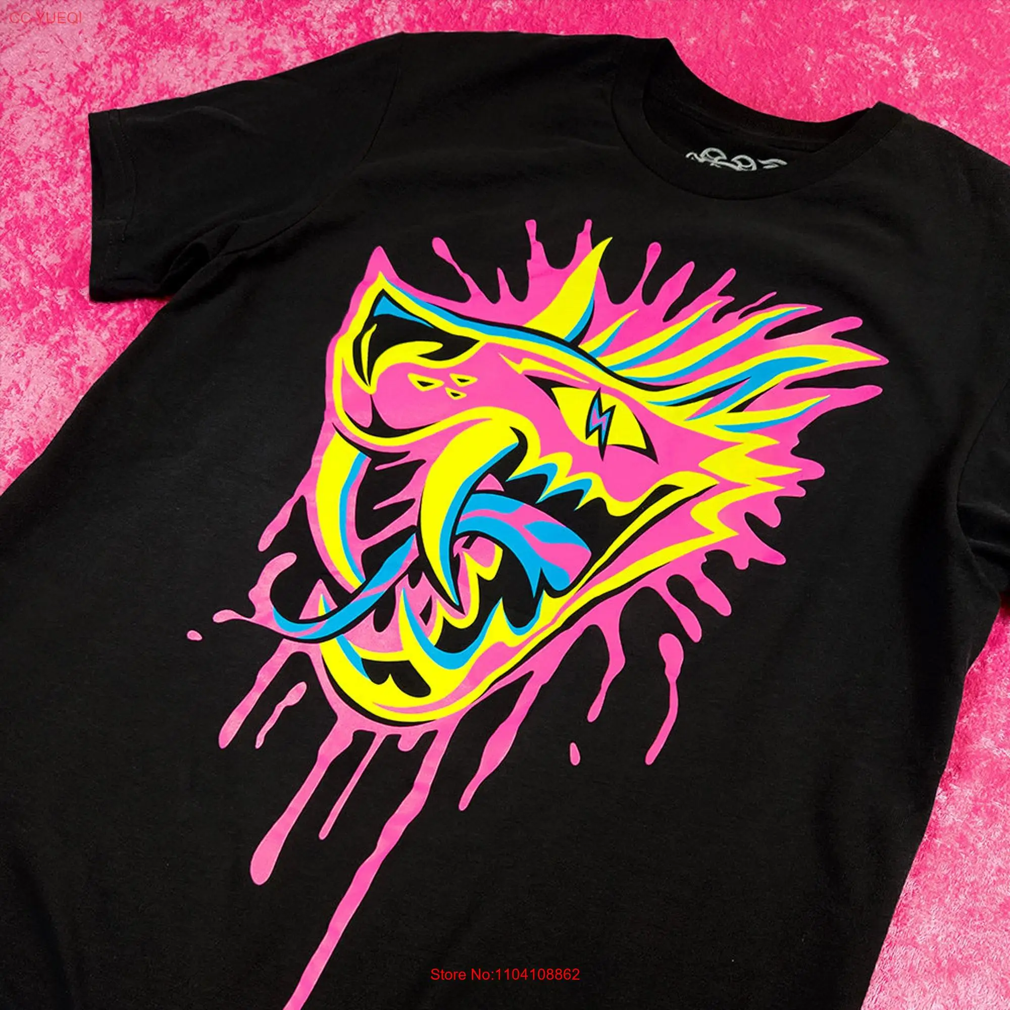 Neon Chupacabra Cryptid T Shirt long or short sleeves