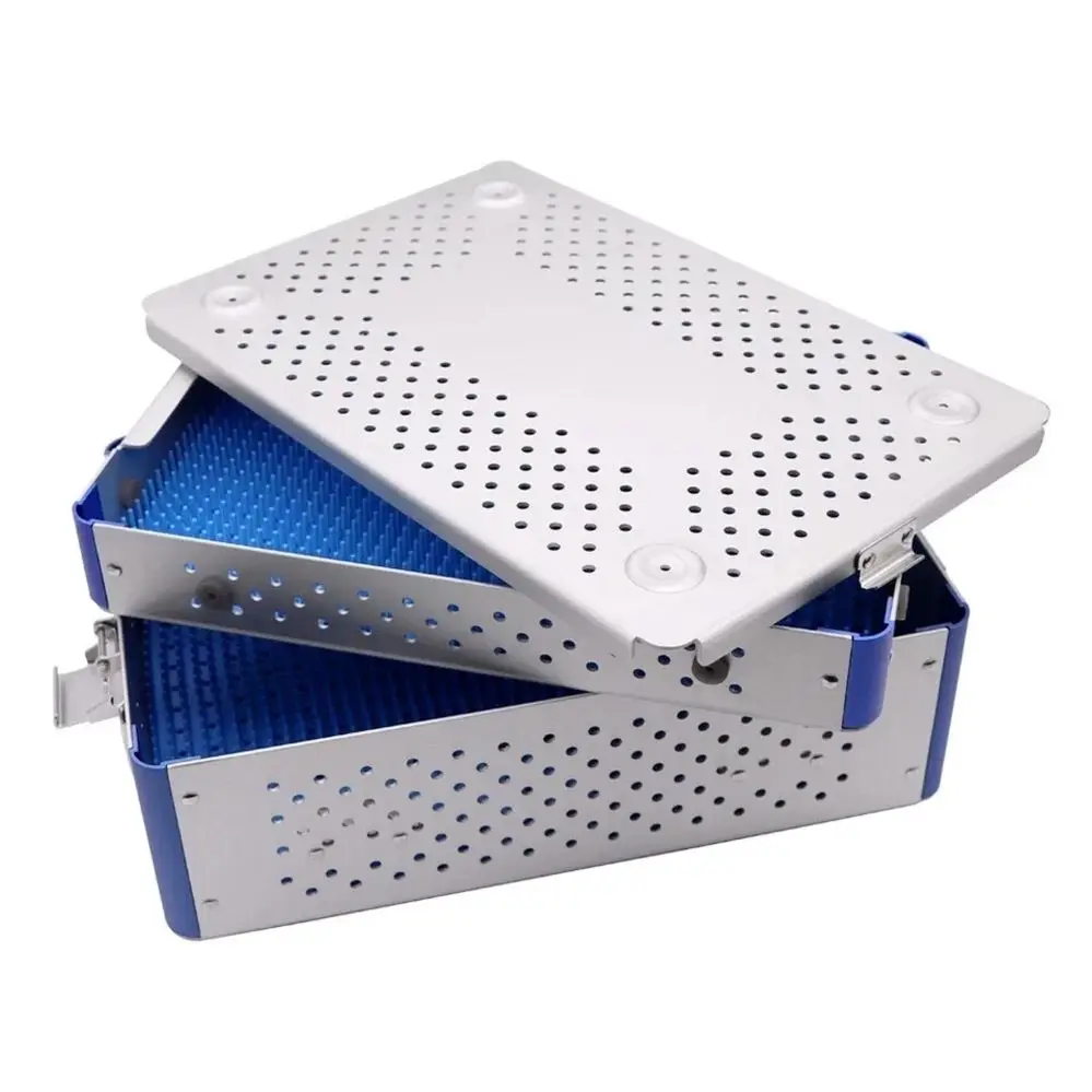 Stainless Steel Two-Layer Instrument Sterilization Tray Case Box