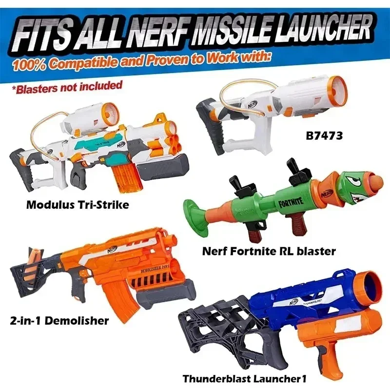 AFoam Mega-Missile Refill Pack ملحقات الرصاص المتوافقة مع Nerf Rocket N-Strike Elite Series Missile Blaster Launcher