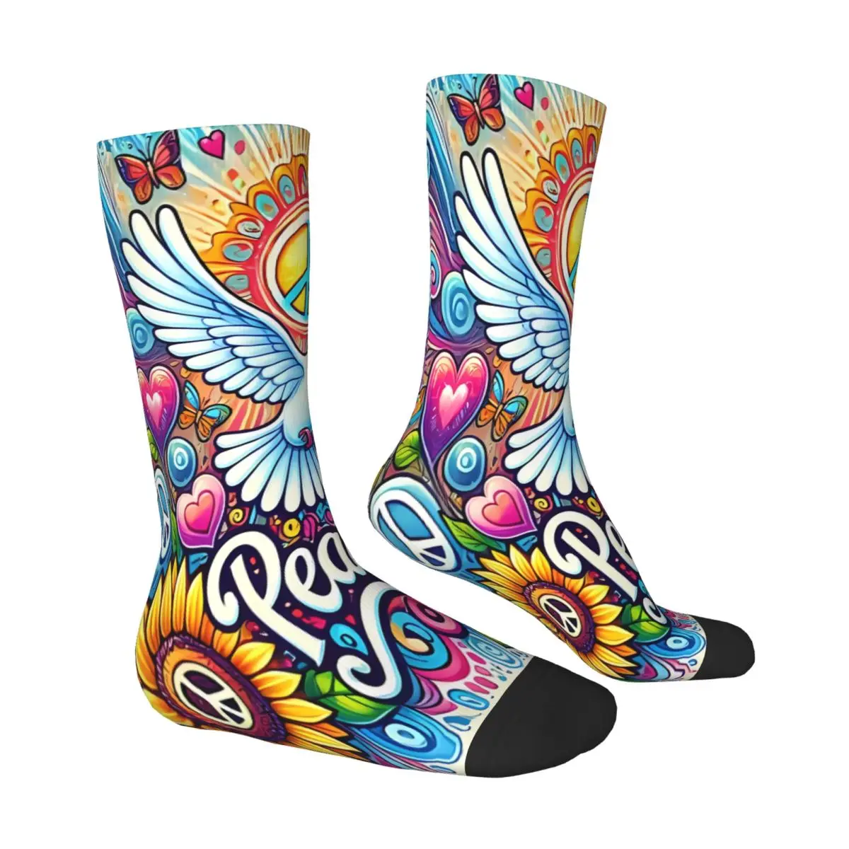 Love And Peace Sock Printed Man Polyester