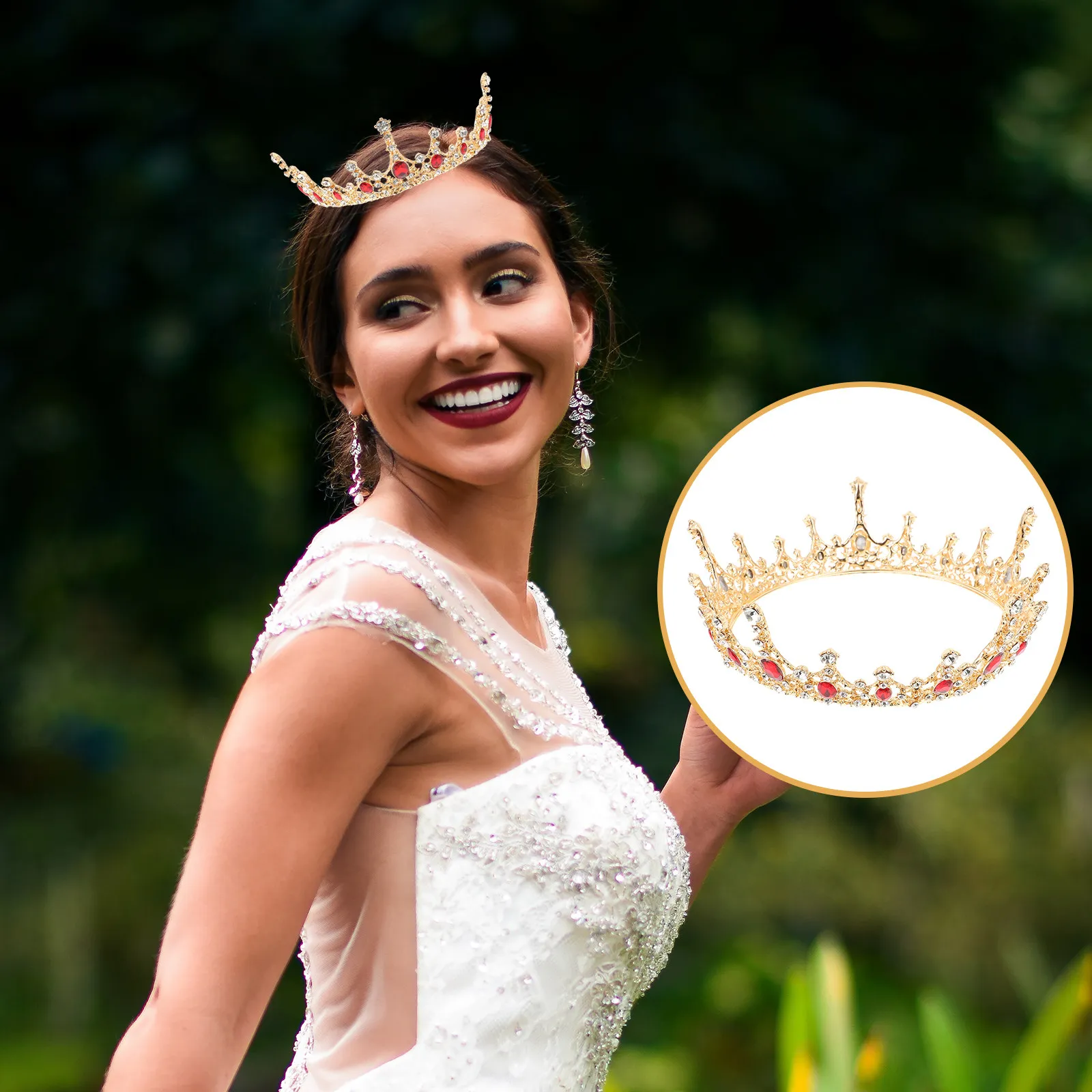 

1Pcs Exquisite Crystal Wedding Crown Baroque Style Bridal Tiara for Bride Hair Decor Fashion Elegance Anniversary Prom Party