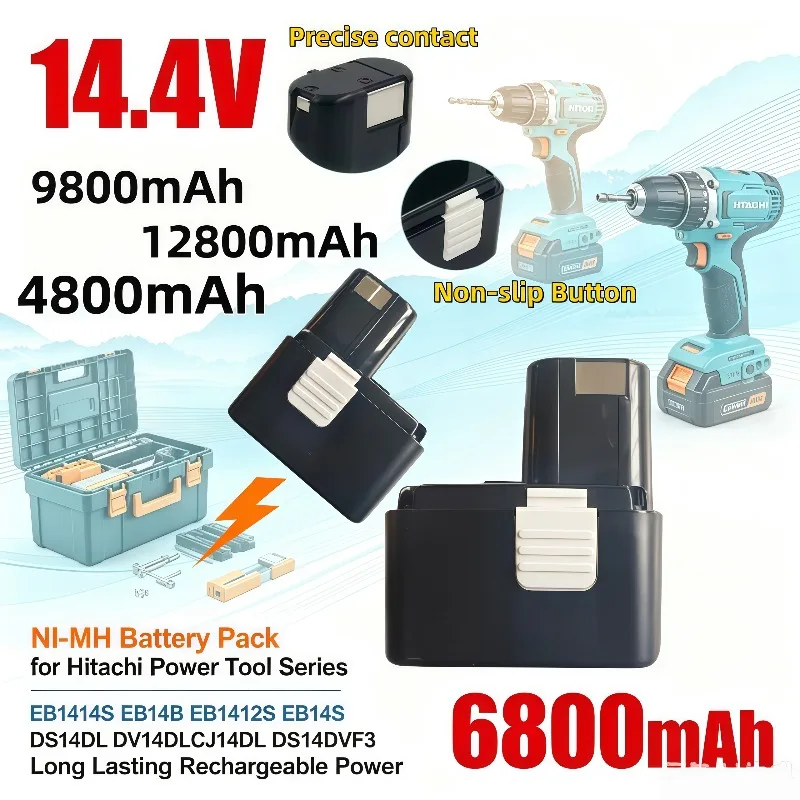 Hitachi Power Tool Rechargeable Battery 14.4V NiMH EB1414S EB14B EB1412S EB14S DS14DL DV14DL CJ14DL Multi Capacities