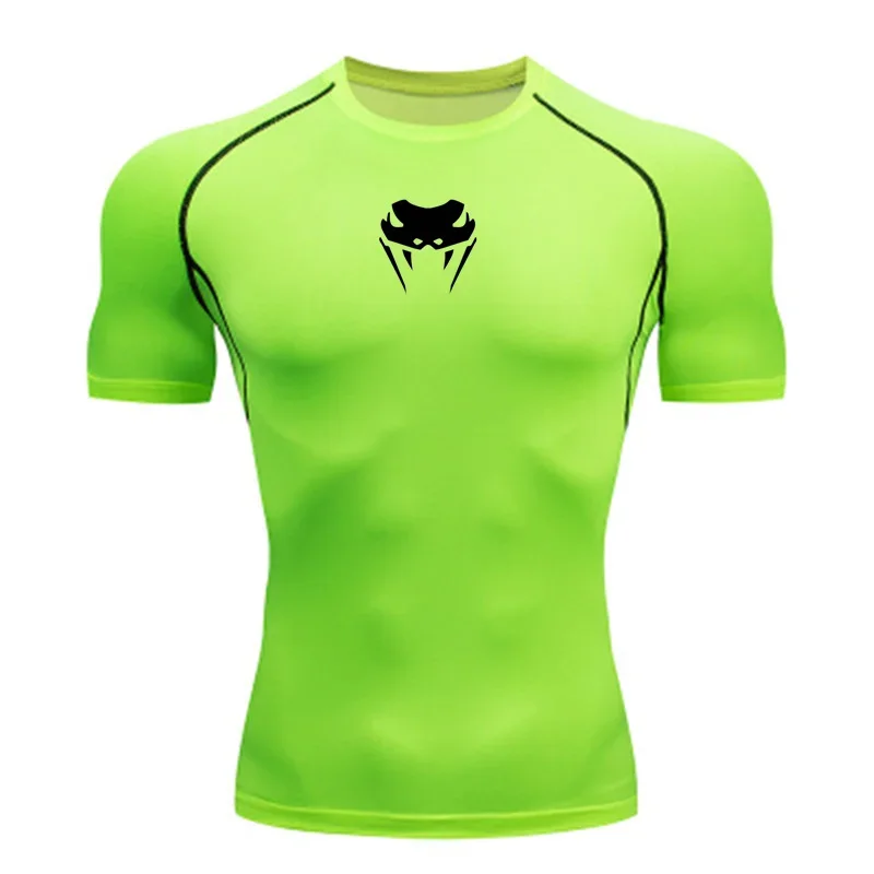 Men O-Neck Compression Shirt MMA Long or Short Sleeve T-shirt Men\'s Fitness Bodybuilding Clothes Rashguard Sports Top Tees