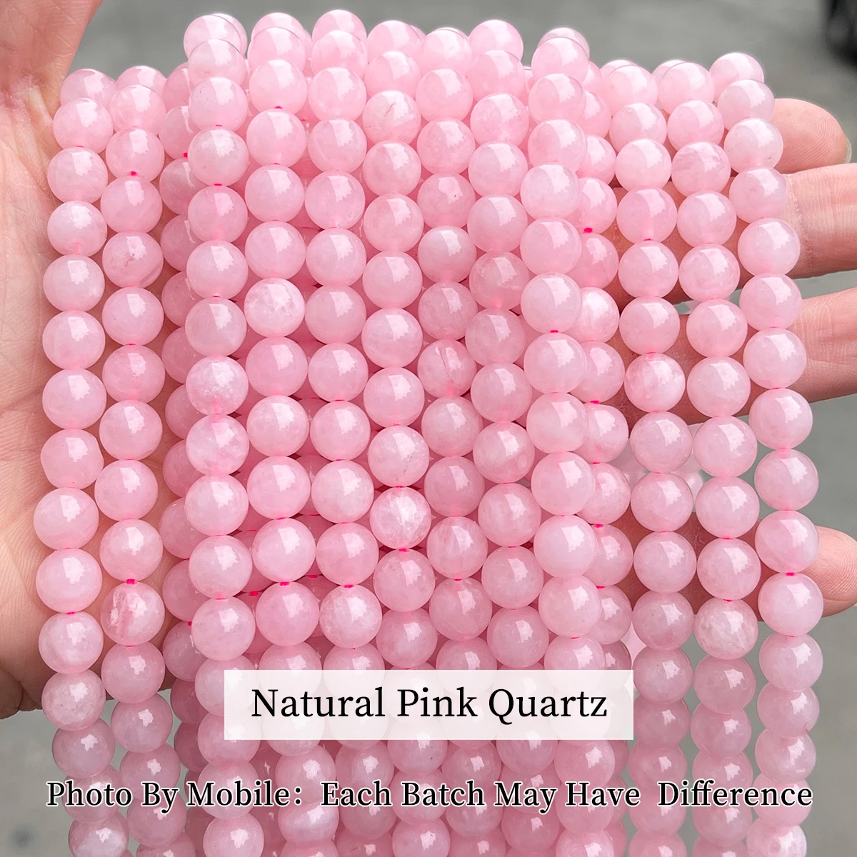 Großhandel Naturstein Rosenquarz Perle Runde lose Distanzperle 4 6 8 10 mm für Schmuckherstellung DIY Armband Halskette Zubehör