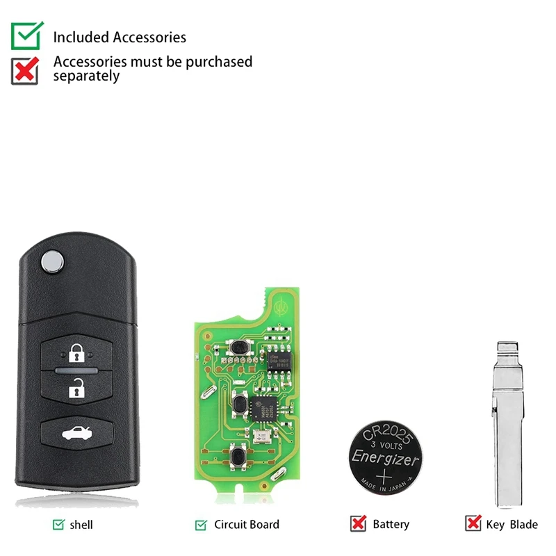 1 Piece For Xhorse XKMA00EN Car Wire Remote Key For Mazda Flip 3 Buttons English Version VVDI Key Tool