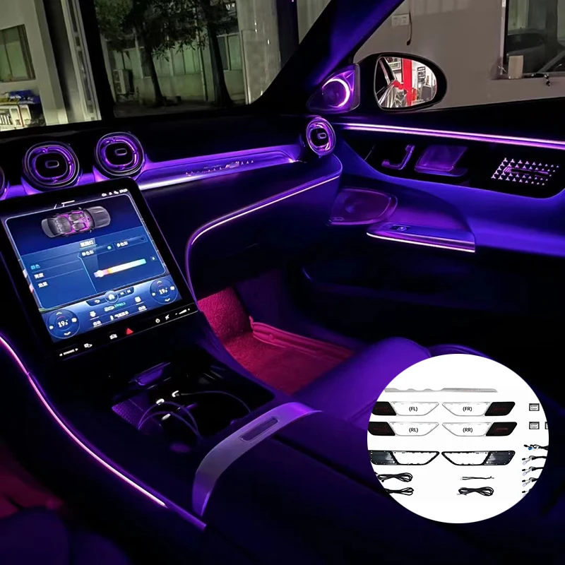 

Поп-активный окружающий свет, подходящий для Benz C-Class W206, светодиодные вентиляционные отверстия на крыше, 3 комплекта, выходное отверстие турбины, поворотные высокие частоты, симфония, атмосфера Lam