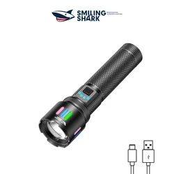 SMILINGSHARK SD5260 Rechargeable Zoomable Flahslight, Super Bright M60 Torchlight, for Outdoor Camping, Emergency Adventure