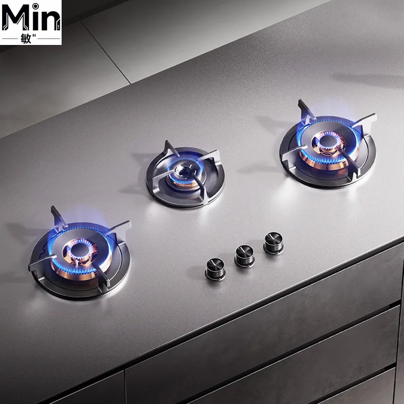 Built-in 3 Burner Cooktop 5.2KW Total Copper Flame Failure Protection Ready for  Kitchen