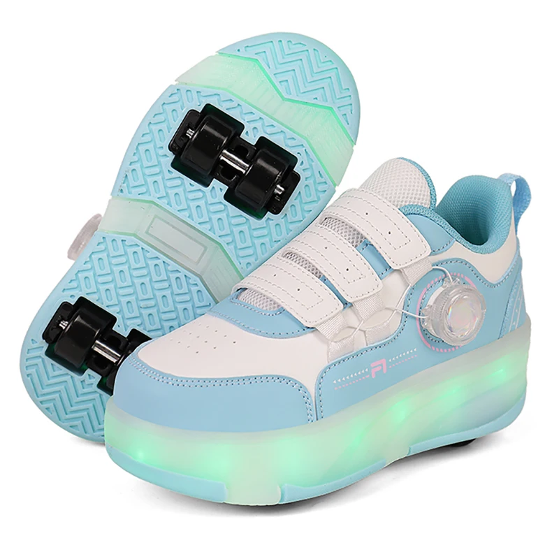 

Детские роликовые кроссовки со светодиодами, USB-зарядкой, светящиеся, для активного отдыха, для мальчиков и девочек, повседневная обувь, подарки на день рождения