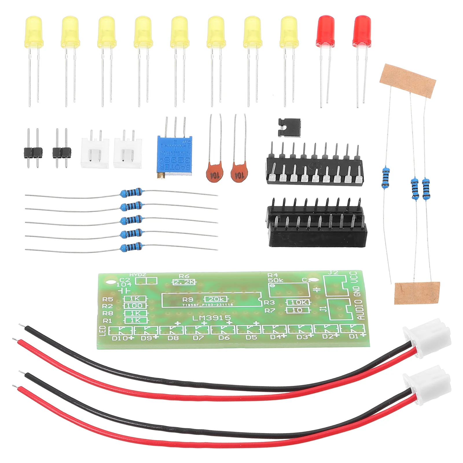 Kit Indicador de Nível para DIY, Ensino Eletrônico Suprimentos, Peças do Projeto Set, Áudio Acessórios De Solda, Prática de Projetos