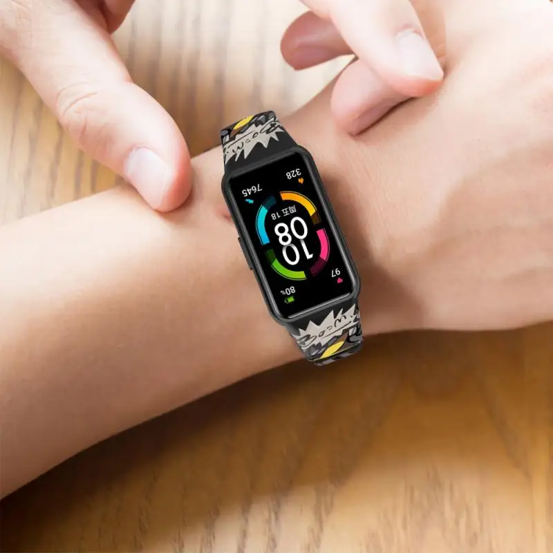 Watch Strap Waterproof Smart Accessories Silicone Strap For Huawei Band 6 Watchband Thickened Sweatproof