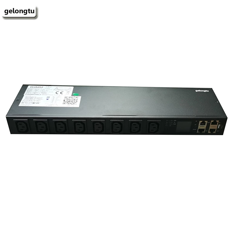 مقبس طاقة خزانة PDU الذكي من Gelongtu 8-port C13 برمجة تطوير 16A مضادة لفصل الاتصال في Python وTelnet وSNMP