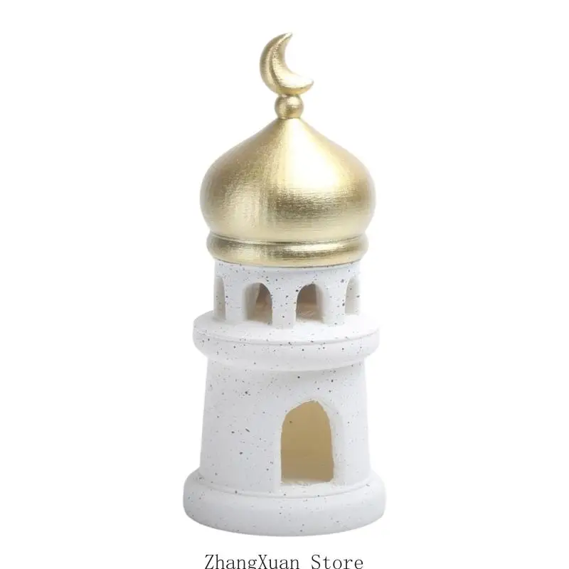 Gold und Weiß Moscheenturm Eid Mubarak Dekore Ramadans Eid Dekore Aufbewahrungsbox 3XUF – Detail 4