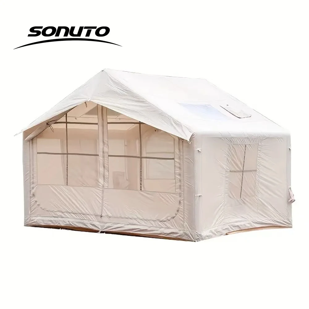 

Sonuto Quick Setup Inflatable Air Tent 7.5㎡ Pump Waterproof UV Protection Instant for 4-6 Person Camping Beach Garden Party