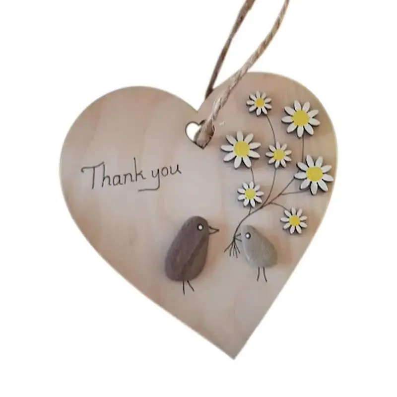 Heart Shaped Wooden Signs Couples Birds Bunny Design Rustic Wooden Love Tags Symbolize Friendship Love And Family Heart Shape