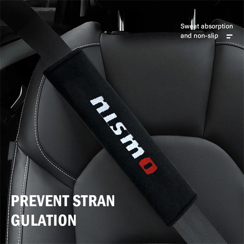 Car Seat Belt Logo Cover Shoulder Pad Car Accessories Styling For Nismo Logo Emblem R34 GTR Tiida Sylphy Teana X-trail Qashqa