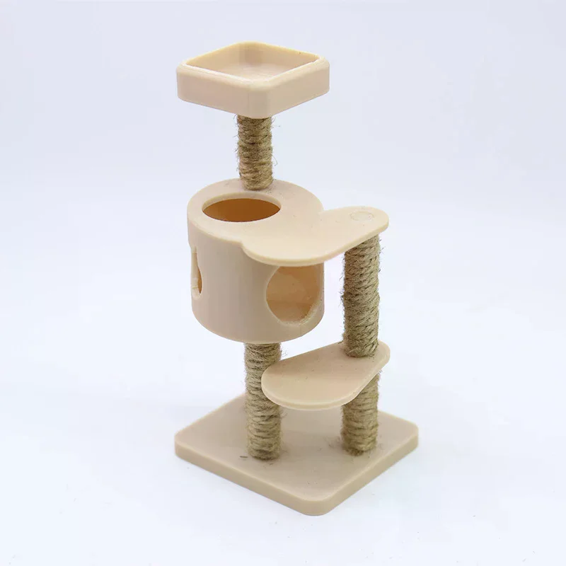 1/12 دمية محاكاة الحيوانات الأليفة القط تسلق الإطار نموذج دمية أثاث مصغر اكسسوارات المشهد الصغير البناء الدعائم #5