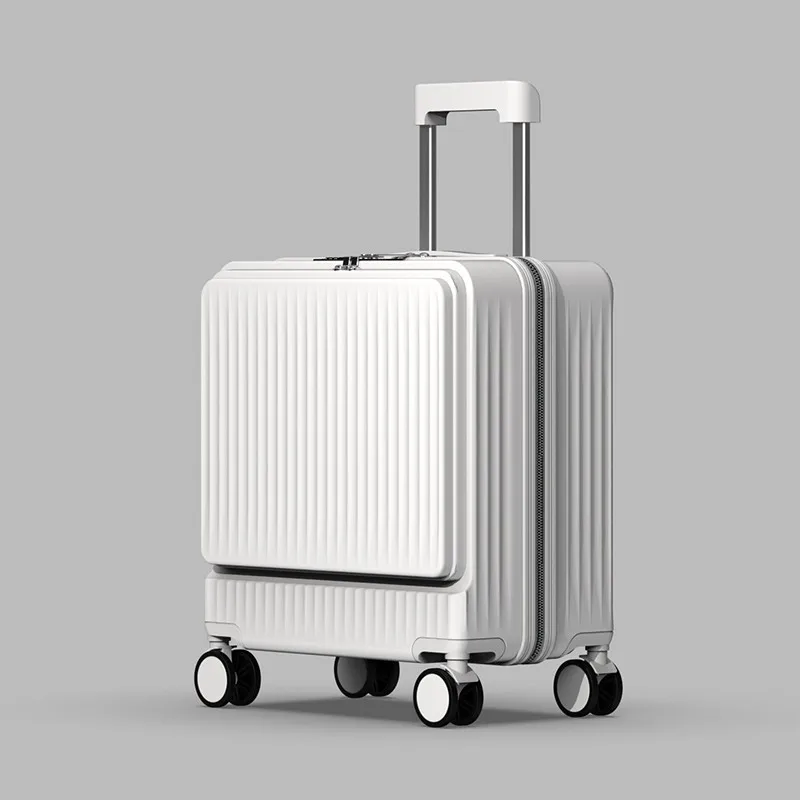 Front Opening Cabin Luggage with USB Phone Stand Small Password Suitcase Carry-on Trolley Case 18\